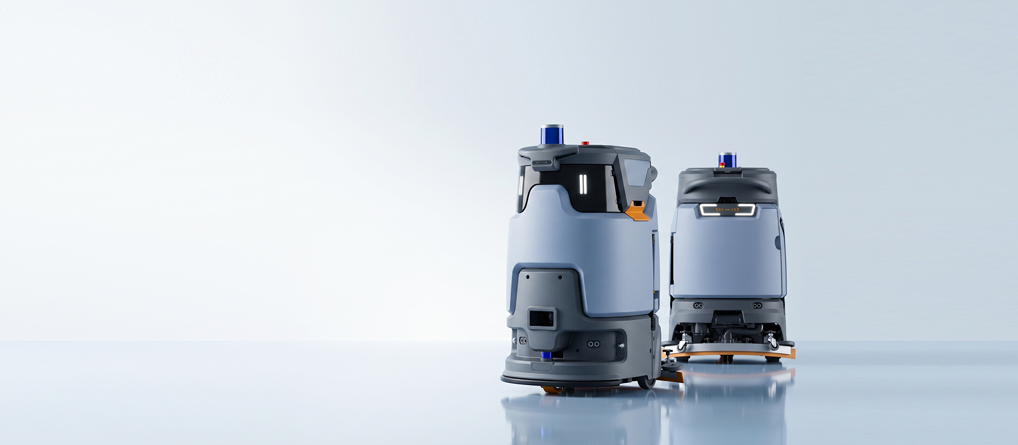 Large space all-around cleaning robot